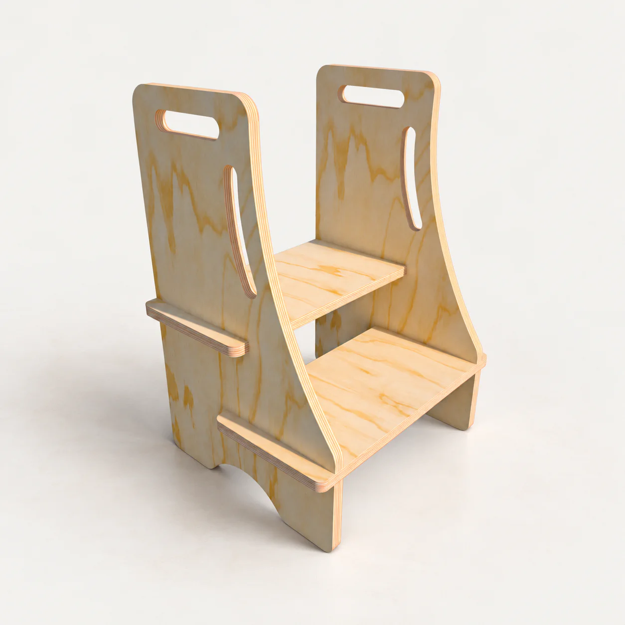 Alzador Montessori de madera de 2 peldaños – Modelo Vizcacha - Imagen 3