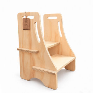Alzador Montessori de madera de 2 peldaños – Modelo Vizcacha