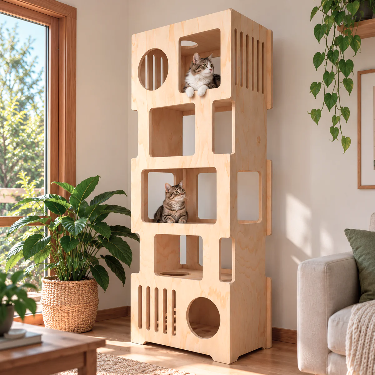 Torre de Madera para Gatos de 5 Niveles - Imagen 2
