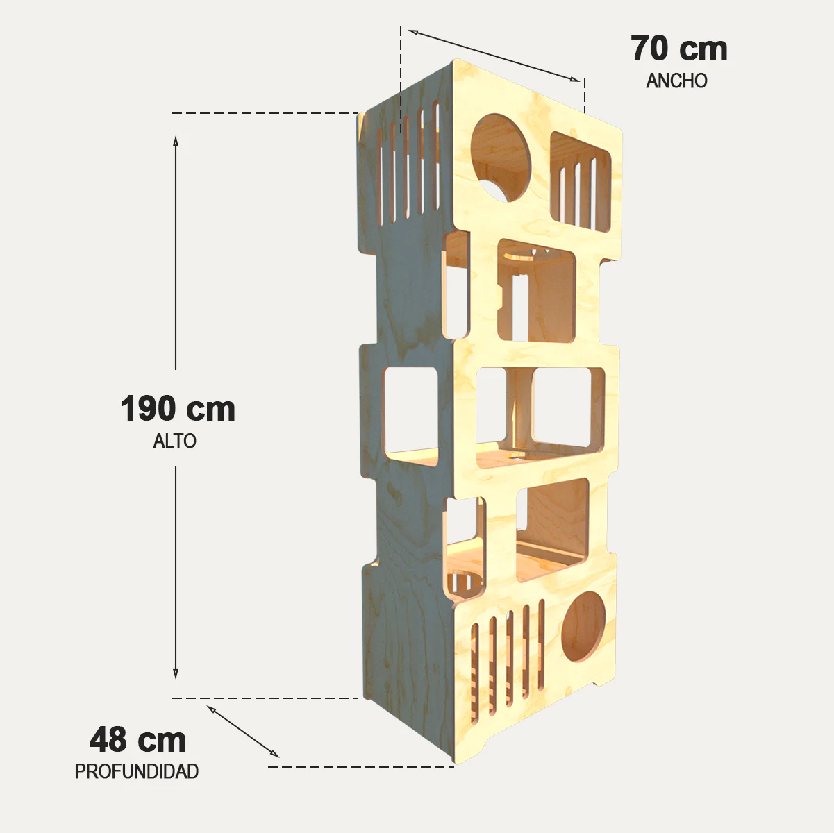 Torre de Madera para Gatos de 5 Niveles - Imagen 3