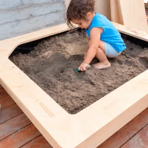 Arenero Infantil de Madera con Tapas Desmontables Montessori – Modelo Pudú