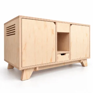 Mueble Arenero Oculto Doble para Gatos de Madera Terciada