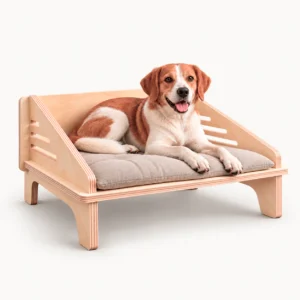 Cama Elevada de Madera para Perros Medianos y Pequeños - Antihumedad